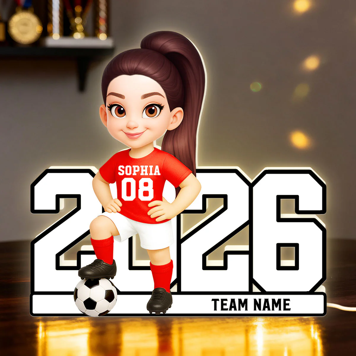 Christmas Soccer Player - Personalized Light Box - Gift For Soccer Lovers, Soccer Team - Image 2