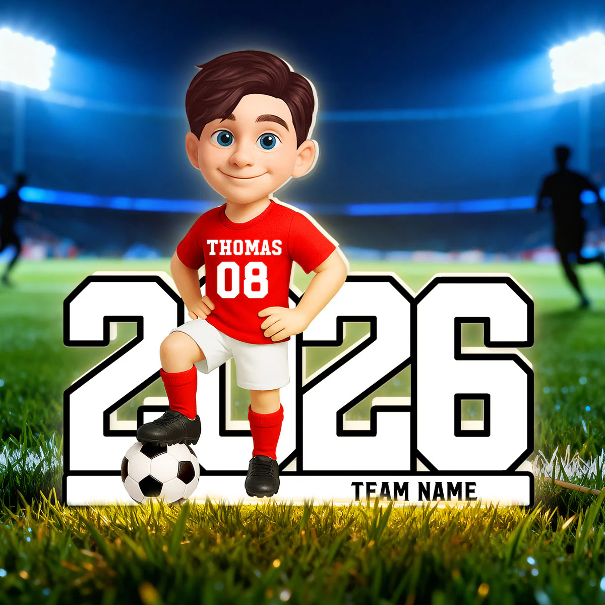 Christmas Soccer Player - Personalized Light Box - Gift For Soccer Lovers, Soccer Team - Image 3