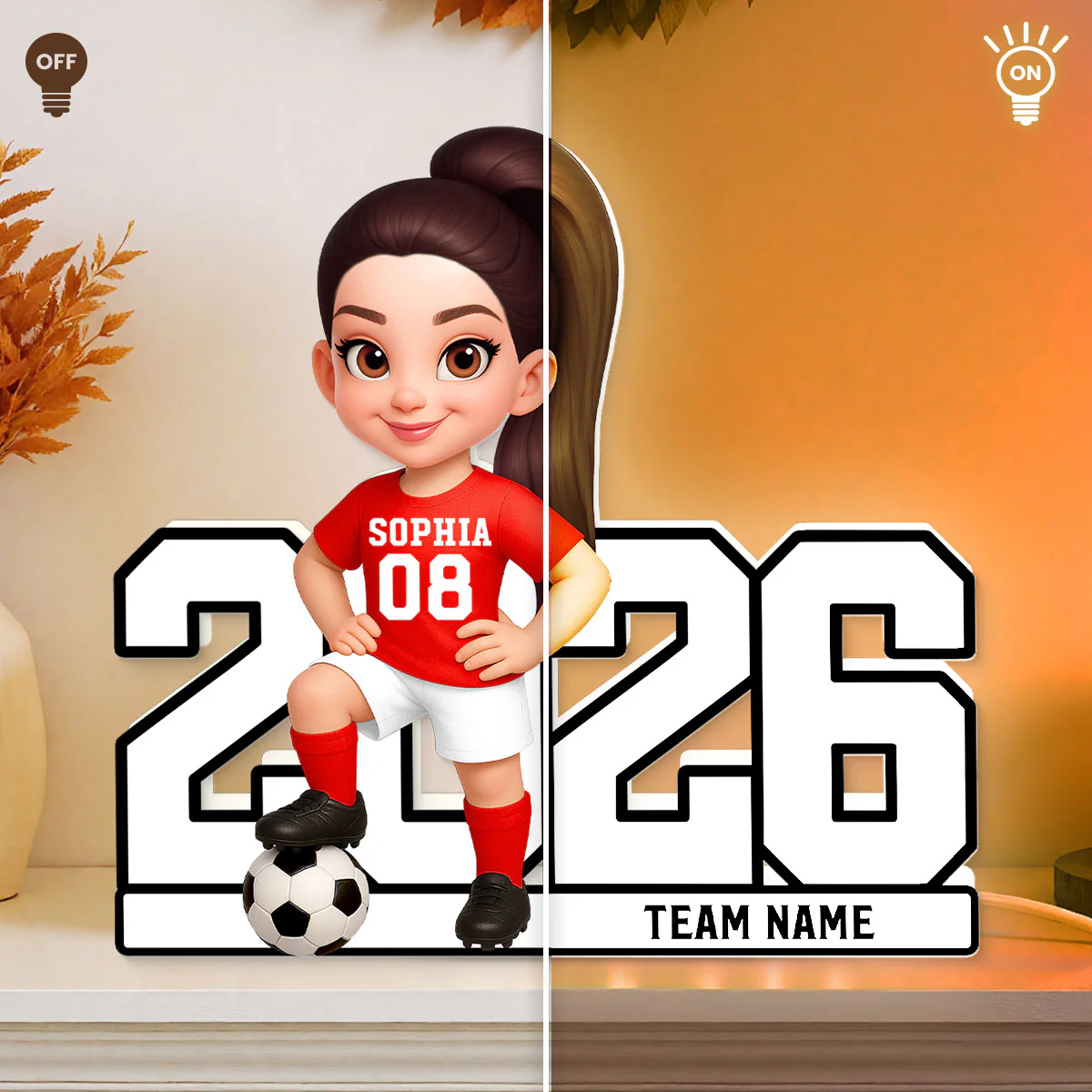 Christmas Soccer Player - Personalized Light Box - Gift For Soccer Lovers, Soccer Team - Image 5