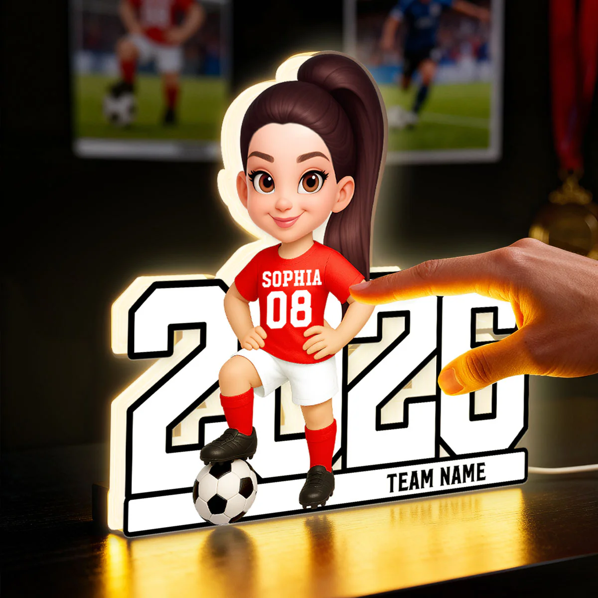 Christmas Soccer Player - Personalized Light Box - Gift For Soccer Lovers, Soccer Team - Image 9