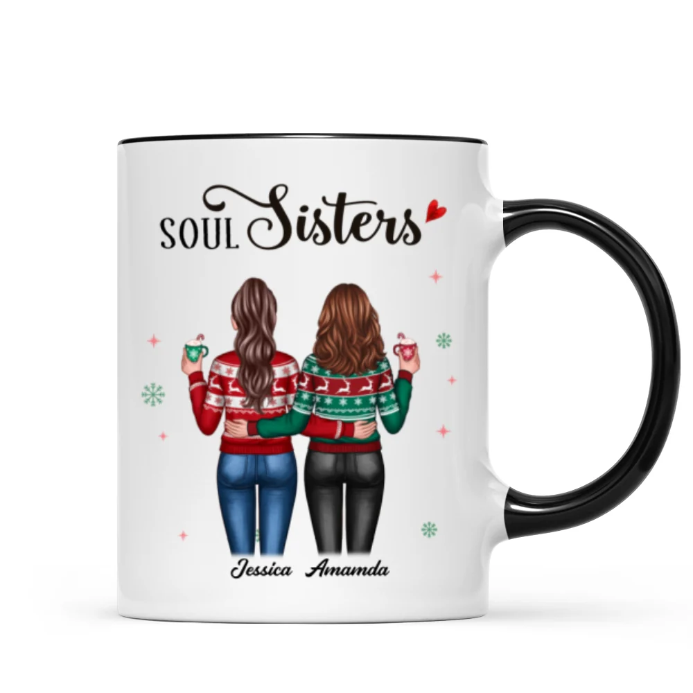 Christmas Standing Besties Back View Personalized Mug - Image 2