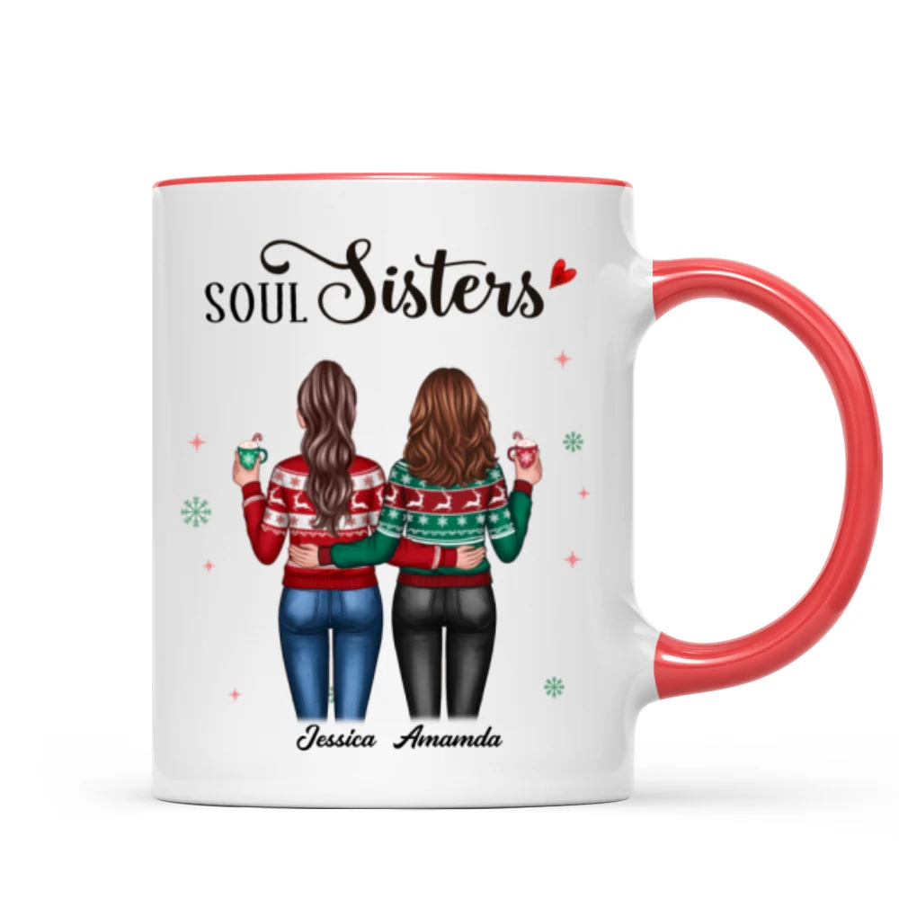 Christmas Standing Besties Back View Personalized Mug - Image 4