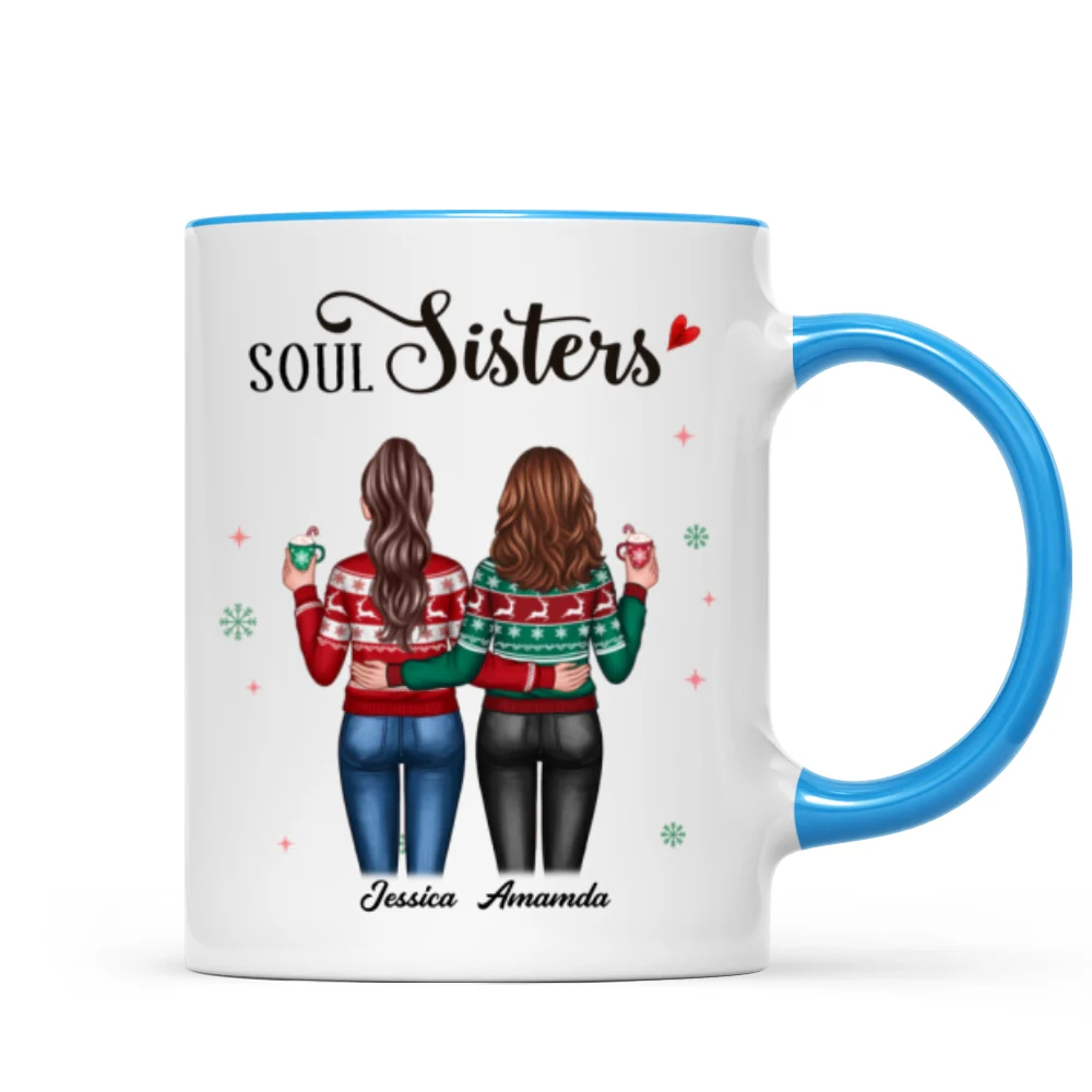 Christmas Standing Besties Back View Personalized Mug - Image 5