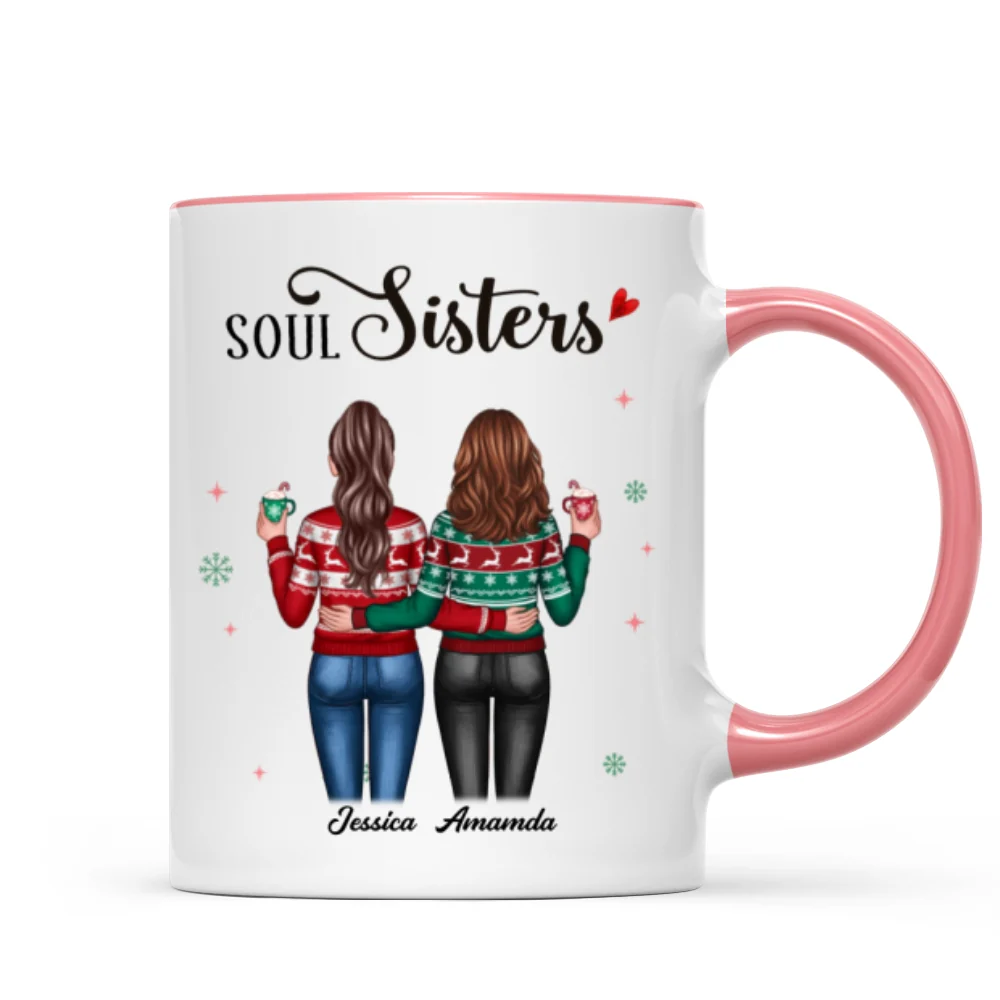 Christmas Standing Besties Back View Personalized Mug - Image 6