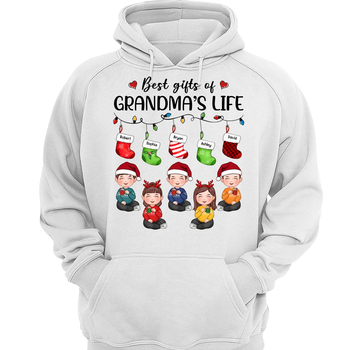 Christmas Stocking Best Gifts Of Grandma‘s Life Cute Kids Personalized Shirt - Image 3