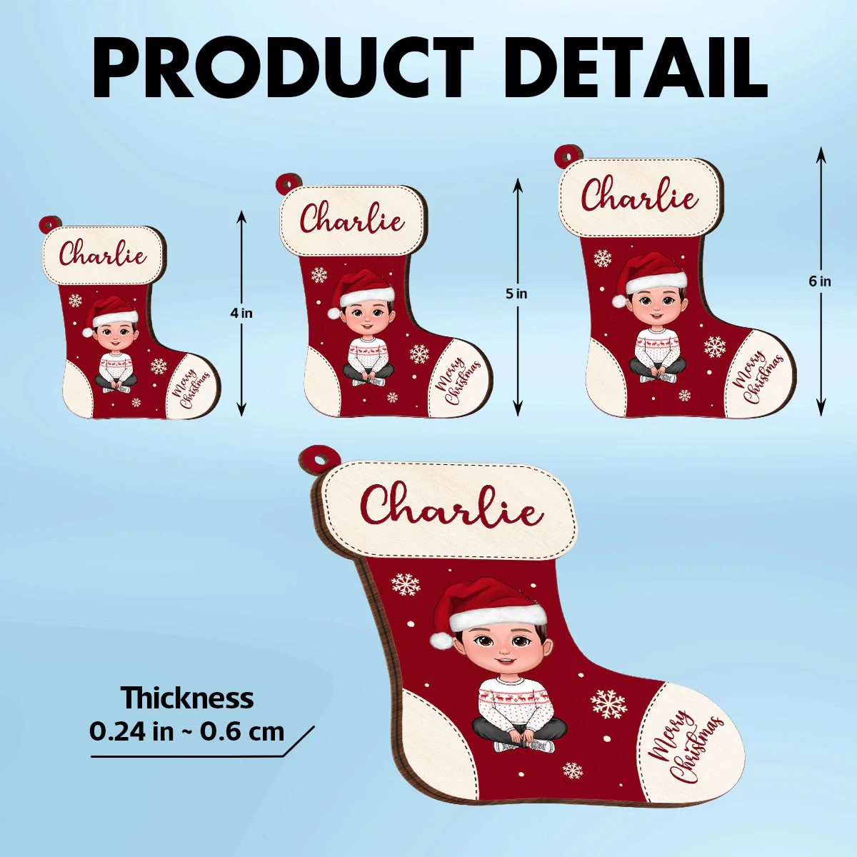 Christmas Stocking Cute Doll Kid Teenage Personalized Money Gift Card Holder Ornament, Unique Christmas Gift For Daughter, Son, Granddaughter, Grandson - Image 6