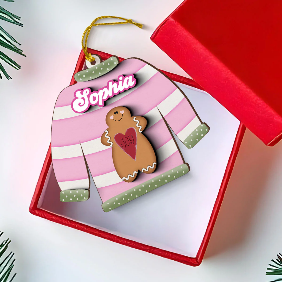 Christmas Sweater Personalized Money Gift Card Holder Ornament - Image 5