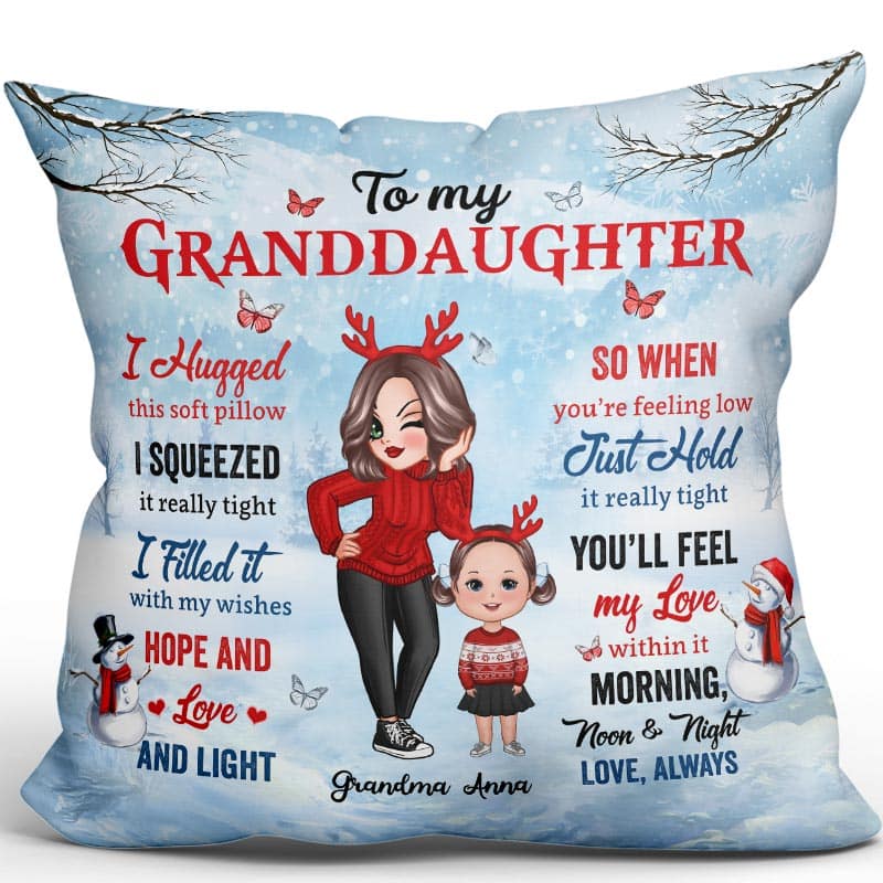 Christmas To My Granddaughter Grandson Gift Personalized Pillow (Insert Included)