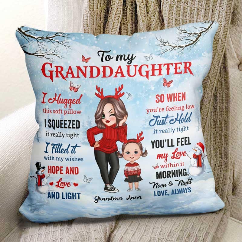 Christmas To My Granddaughter Grandson Gift Personalized Pillow (Insert Included) - Image 2