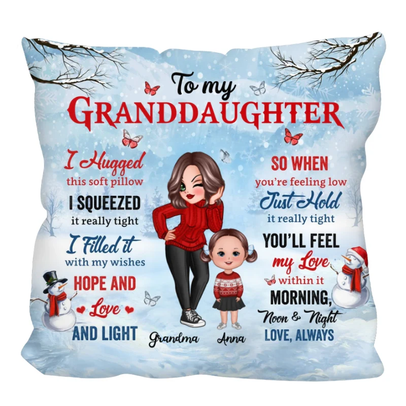 Christmas To My Granddaughter Grandson Gift Personalized Pillow (Insert Included) - Image 4