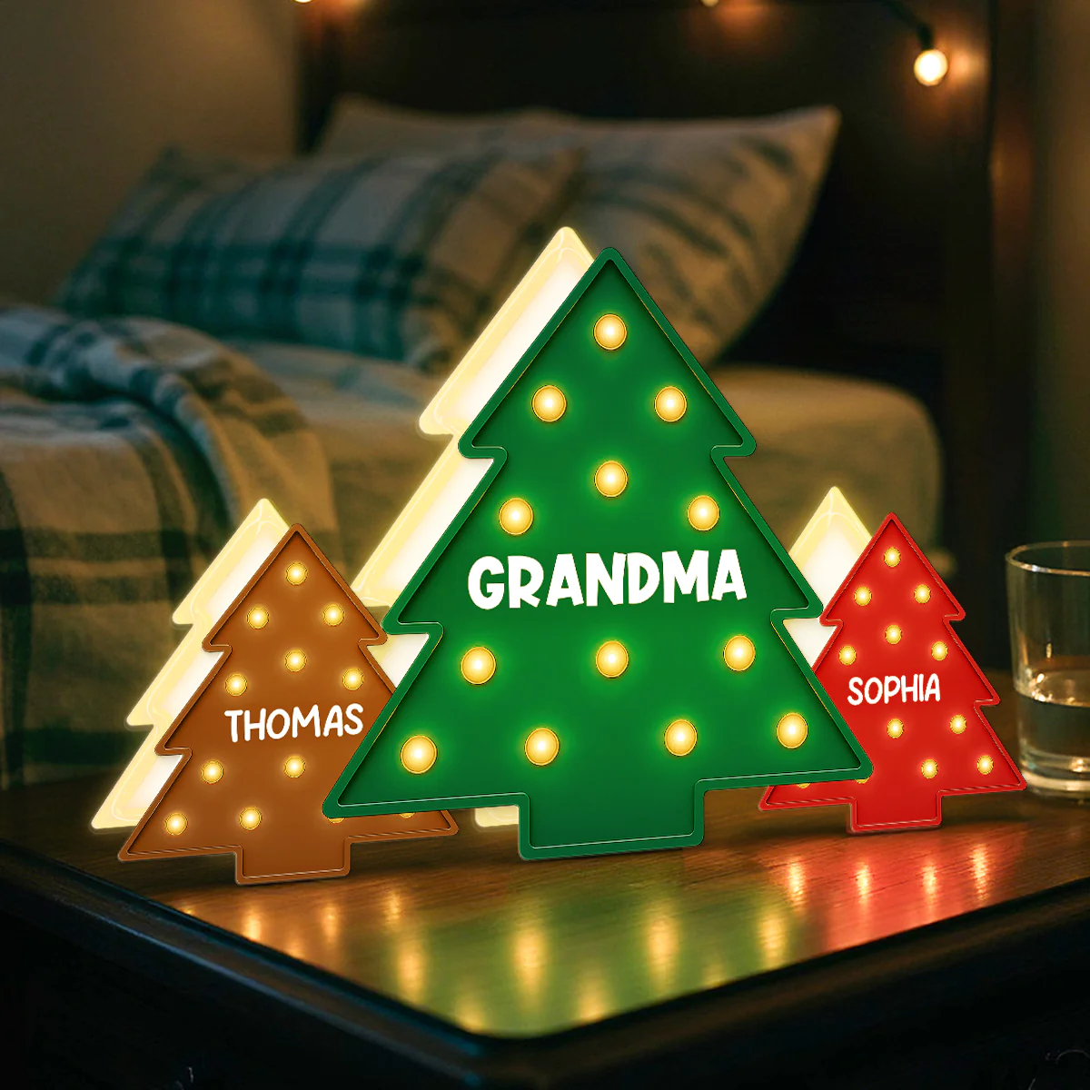 Christmas Tree Grandma Grandkids Christmas Personalized LED Light Box - Image 7