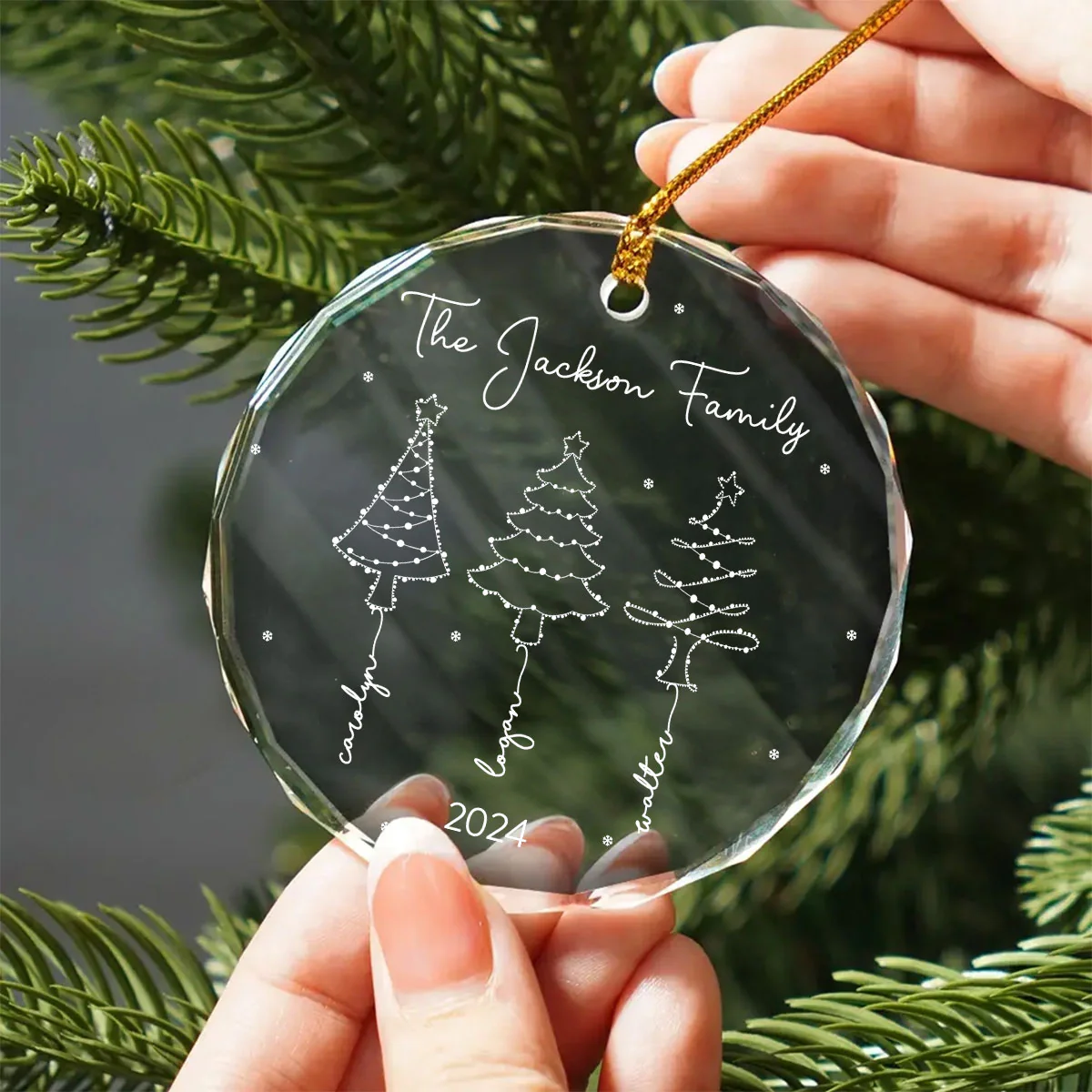 Christmas Tree Light Family Sisters Besties Siblings Personalized Glass Ornament, Christmas Gift Christmas Decoration - Image 7
