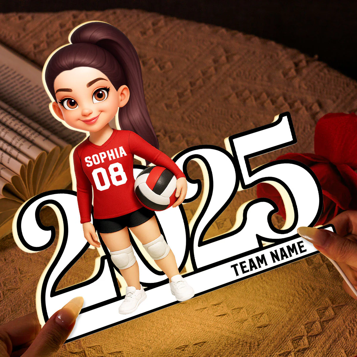 Christmas Volleyball Player - Personalized Light Box - Gift For Volleyball Lovers, School Volleyball Team - Image 7