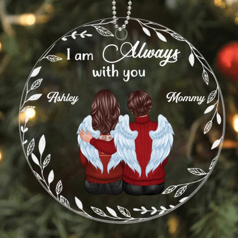 Christmas White Wreath Memorial Personalized Acrylic Ornament - Image 4
