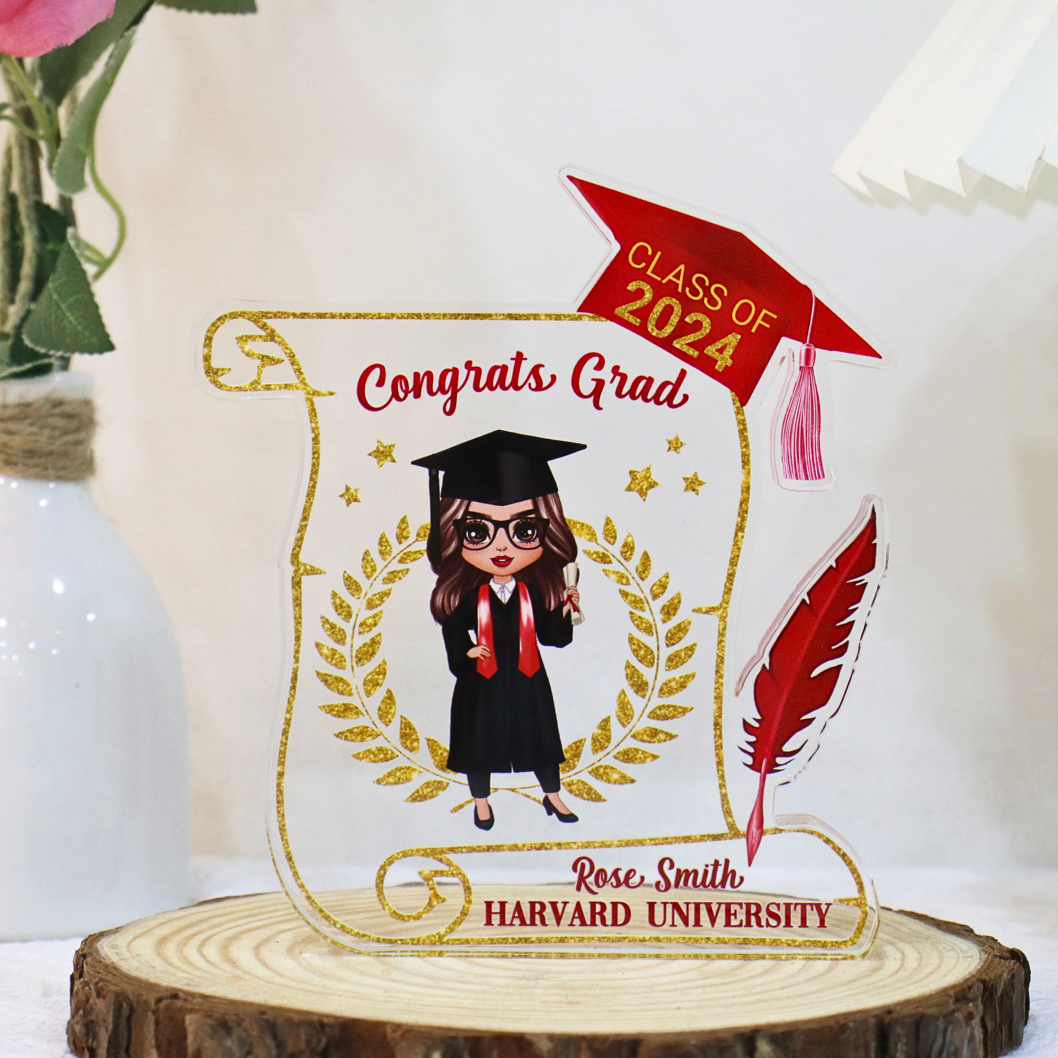 Class of 2025 Graduation Gift for Daughter Personalized Acrylic Block Plaque - Image 6
