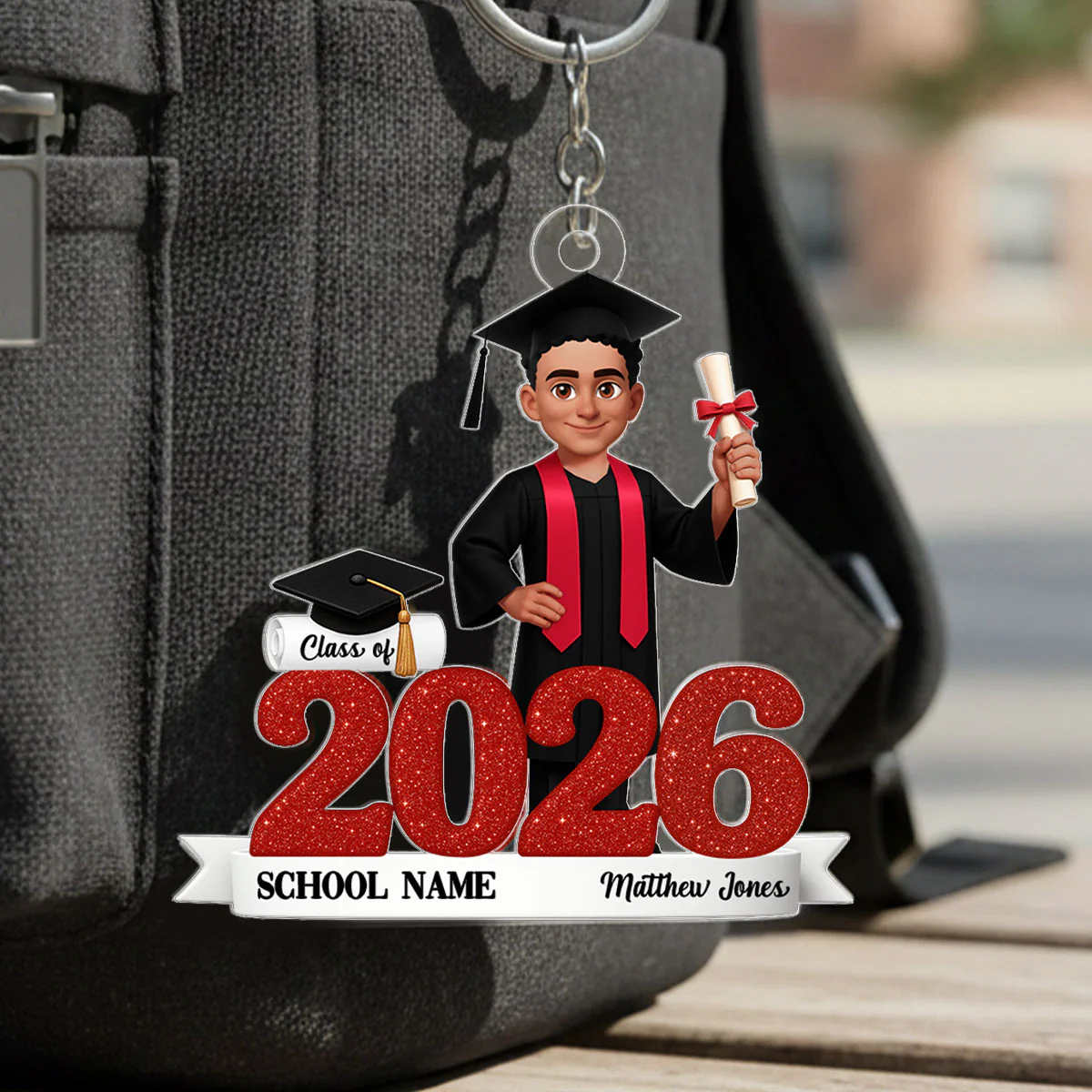 Class Of 2025 2026 3D Effect Senior - Personalized Acrylic Keychain - Gift for Senior - Image 3