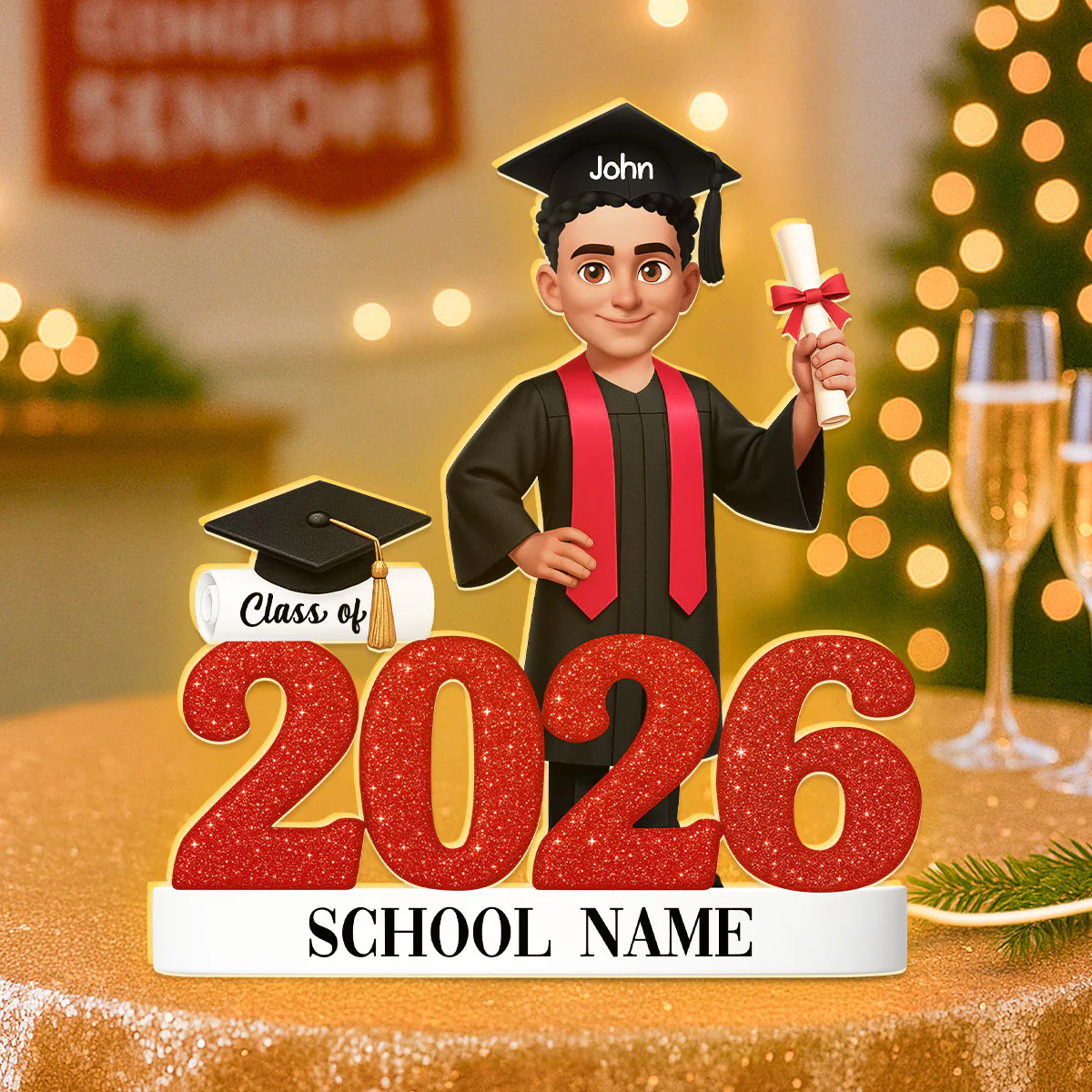 Class Of 2025 2026 3D Effect Senior - Personalized Light Box - Christmas Gift For Senior - Image 2