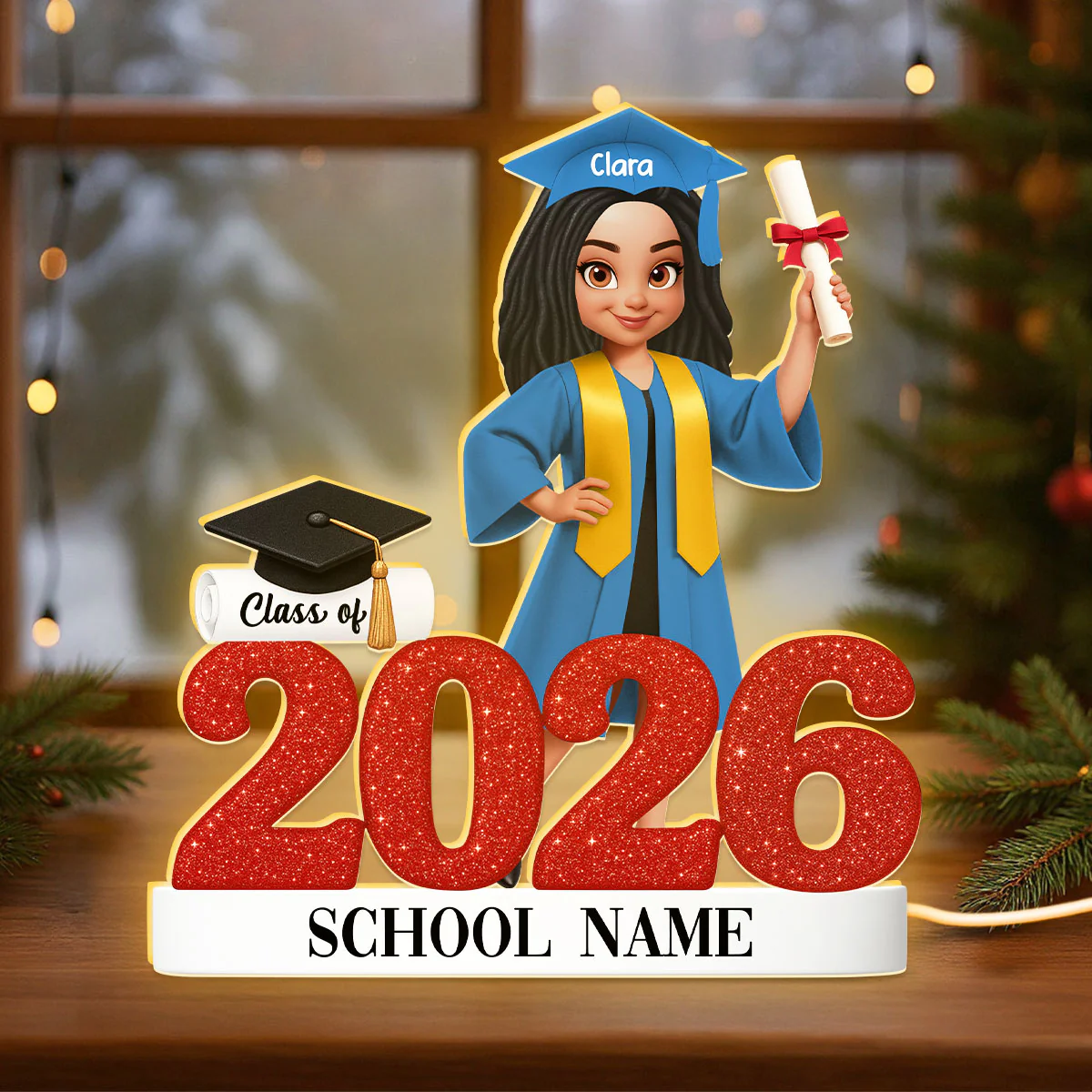 Class Of 2025 2026 3D Effect Senior - Personalized Light Box - Christmas Gift For Senior - Image 3