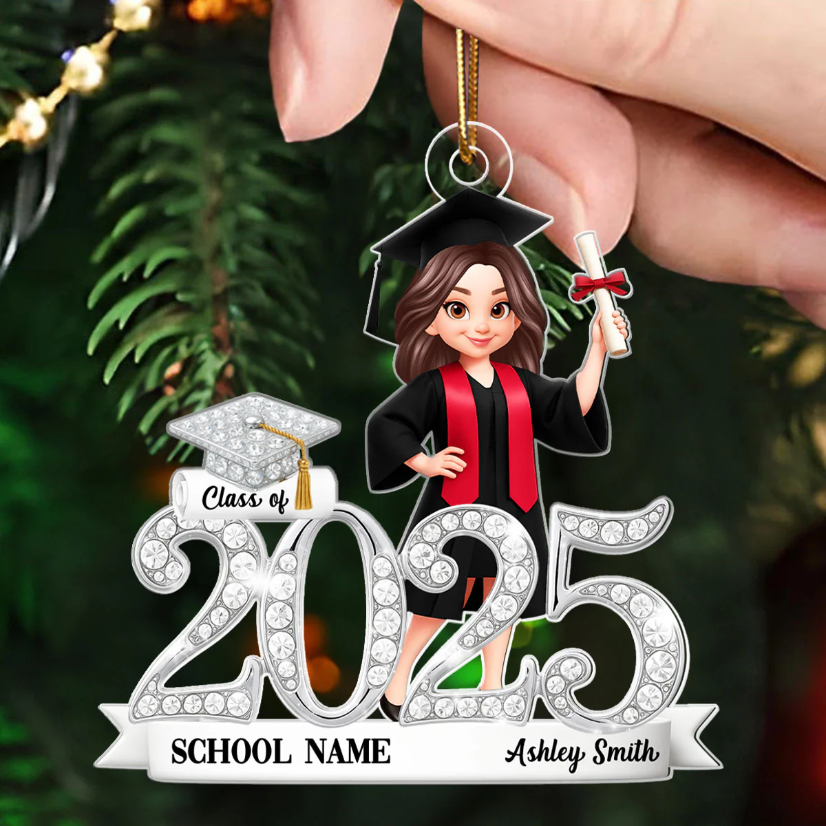 Class Of 2025 2026 3D Shining Effect - Personalized Acrylic Ornament - Christmas Gift for Senior - Image 6
