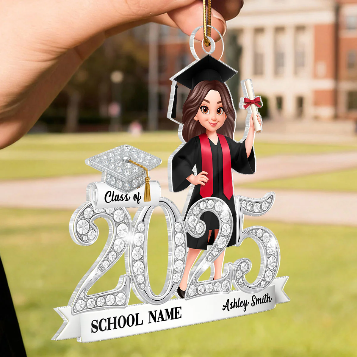 Class Of 2025 2026 3D Shining Effect - Personalized Acrylic Ornament - Christmas Gift for Senior - Image 7