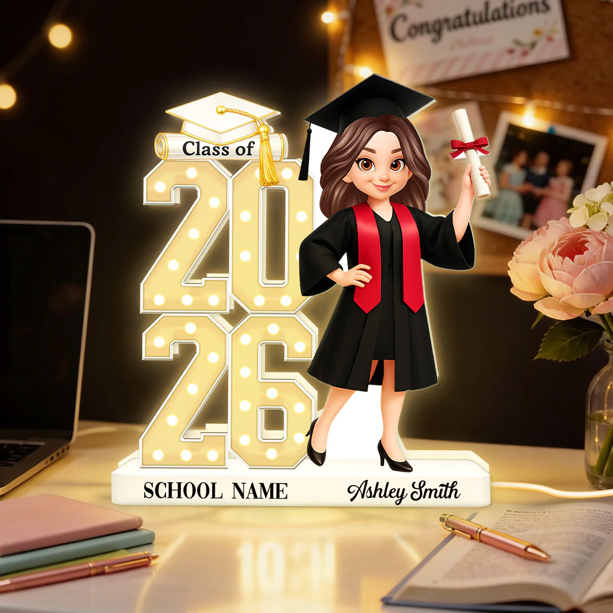 Class Of 2026 2027 Senior 2D Flat - Personalized Light Box - Graduation Gift For Graduates, Daughter, Son - Image 2