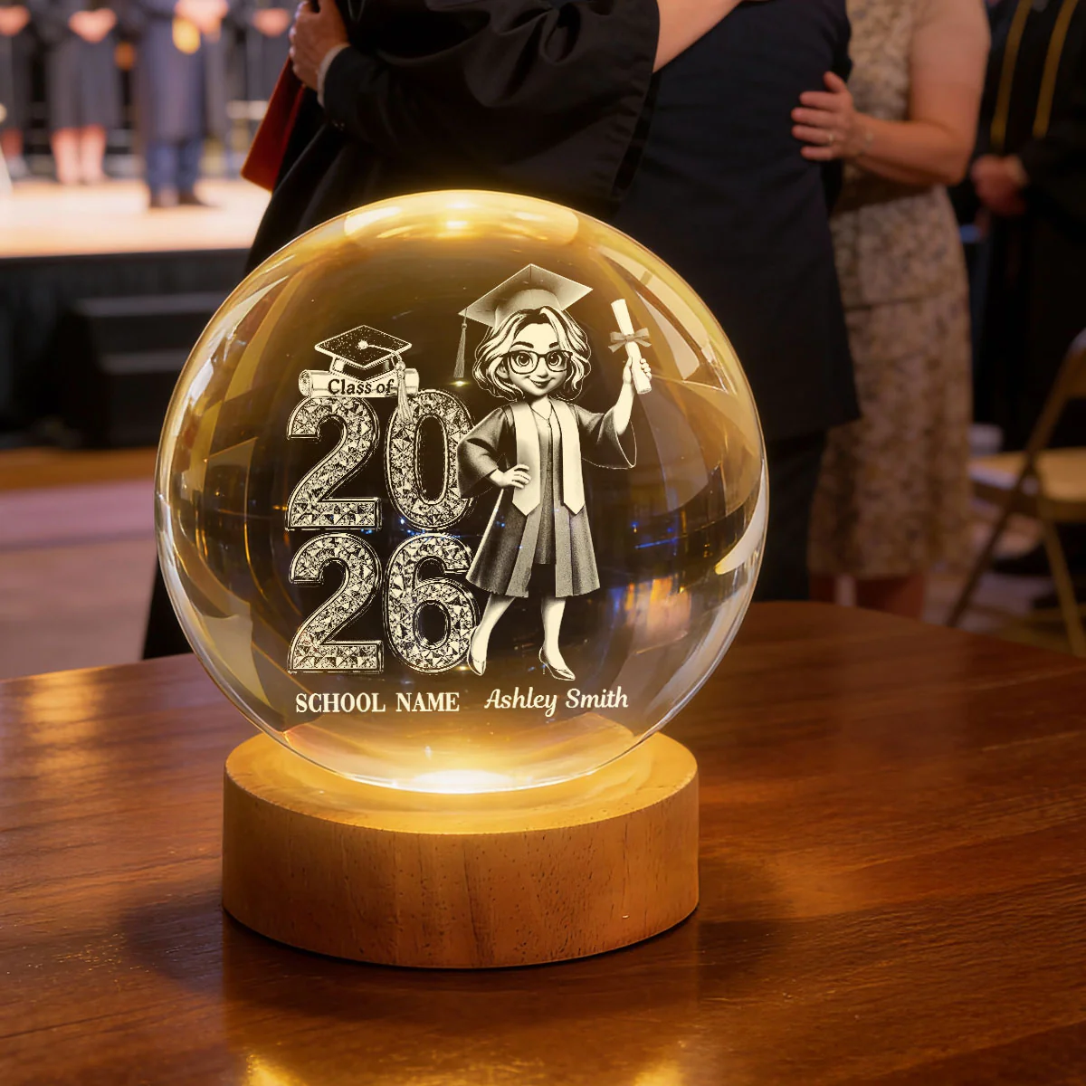 Class Of 2026 2027 Senior Glowing - Personalized Crystal Ball LED Night Light - Graduation Gift For Graduates, Daughter, Son - Image 6