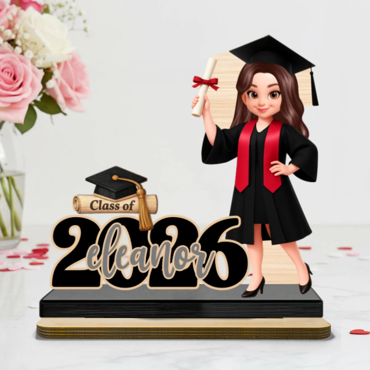 Class Of 2026 2027 Senior With Name 2D Flat - Personalized 2-Layered Wooden Plaque - Graduation Gift For Graduates, Daughter, Son - Image 15