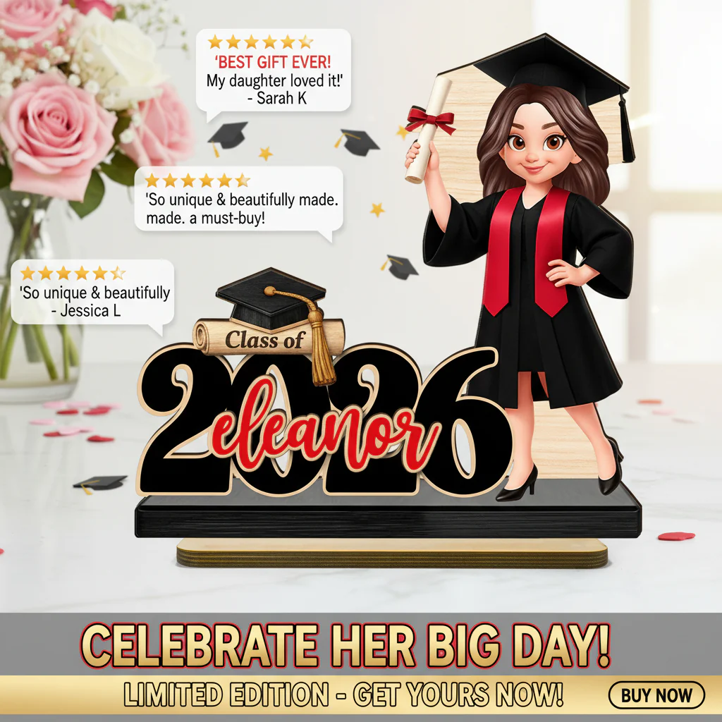Class Of 2026 2027 Senior With Name 2D Flat - Personalized 2-Layered Wooden Plaque - Graduation Gift For Graduates, Daughter, Son - Image 2