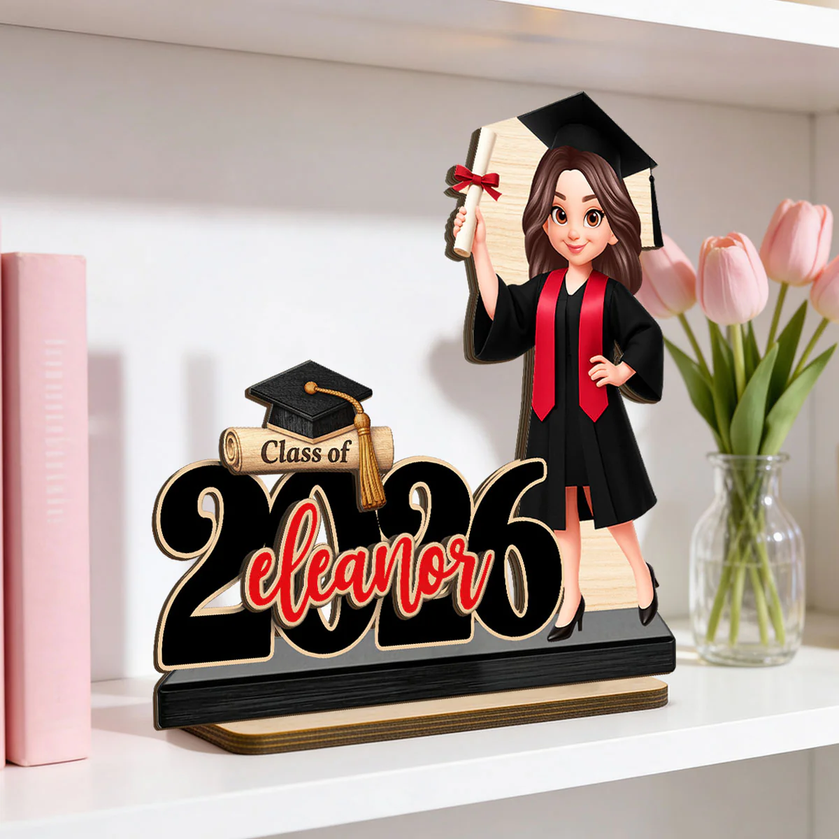 Class Of 2026 2027 Senior With Name 2D Flat - Personalized 2-Layered Wooden Plaque - Graduation Gift For Graduates, Daughter, Son - Image 7