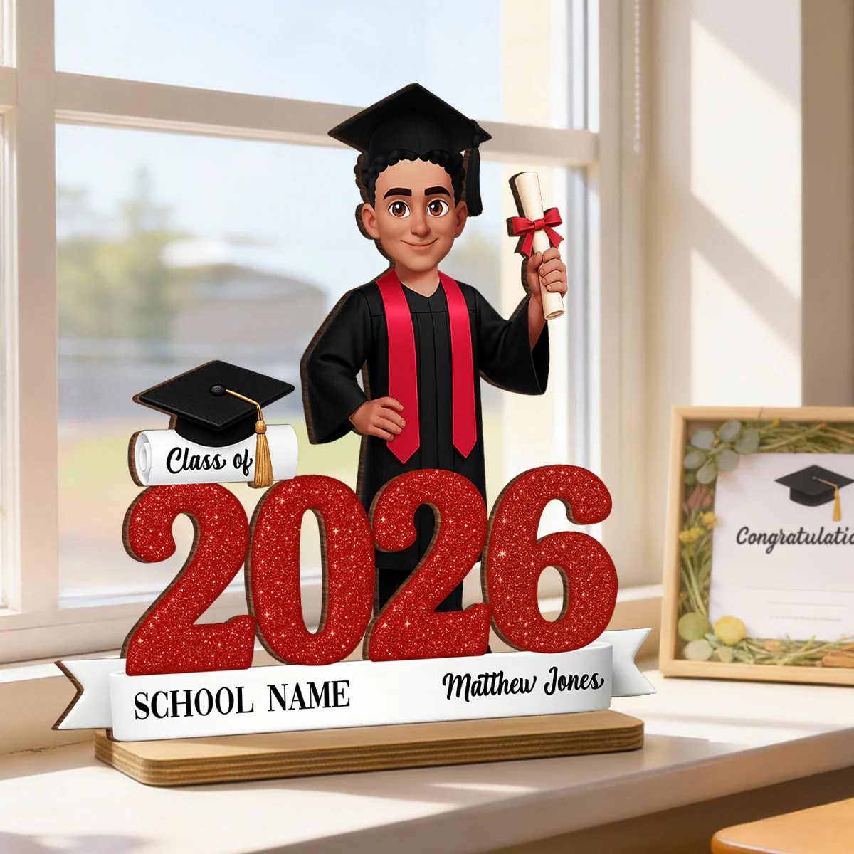 Class Of 2026 3D Effect Senior - Personalized 2-Layered Wooden Plaque - Graduation Gift For Seniors, Daughter, Son, Grandkids - Image 2
