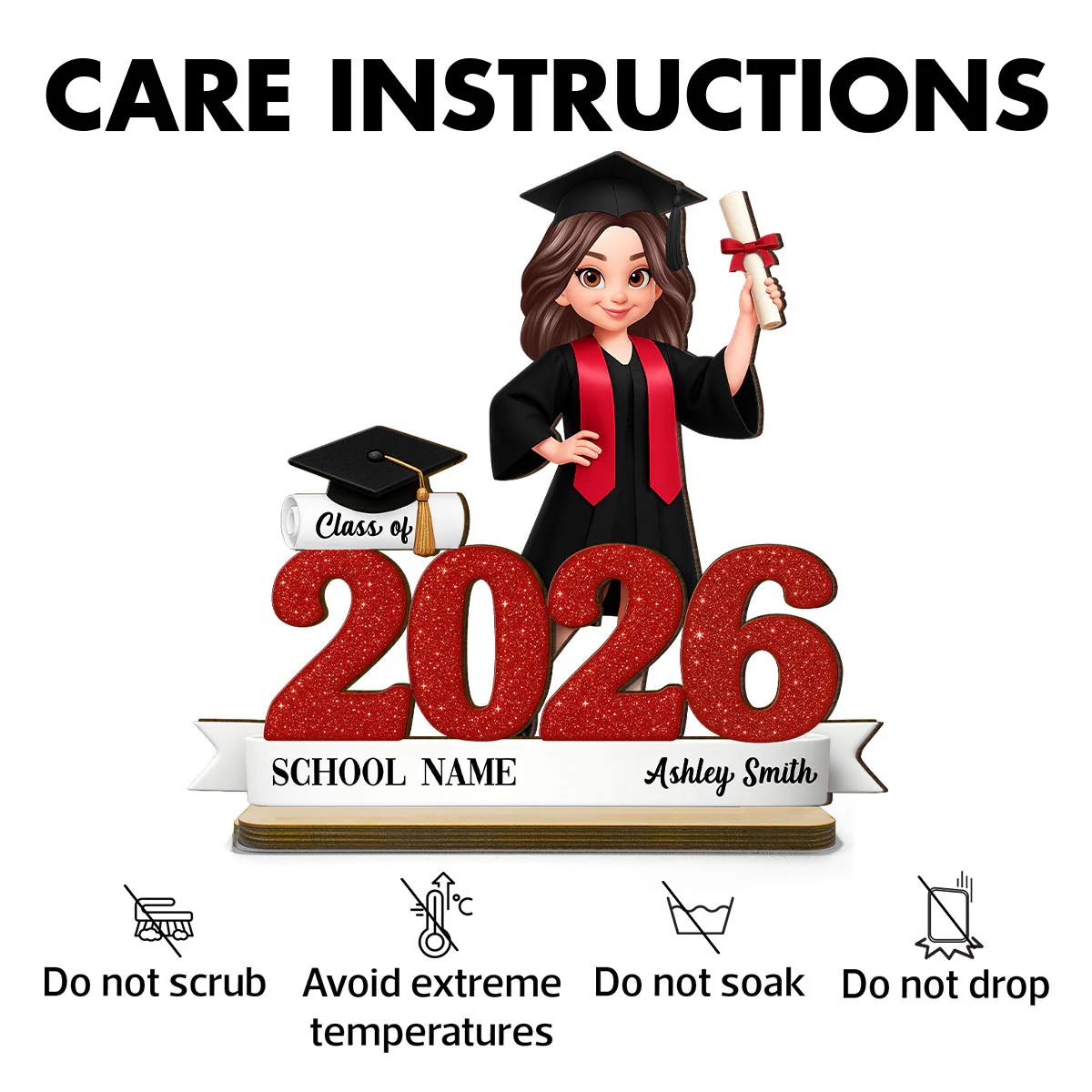 Class Of 2026 3D Effect Senior - Personalized 2-Layered Wooden Plaque - Graduation Gift For Seniors, Daughter, Son, Grandkids - Image 6