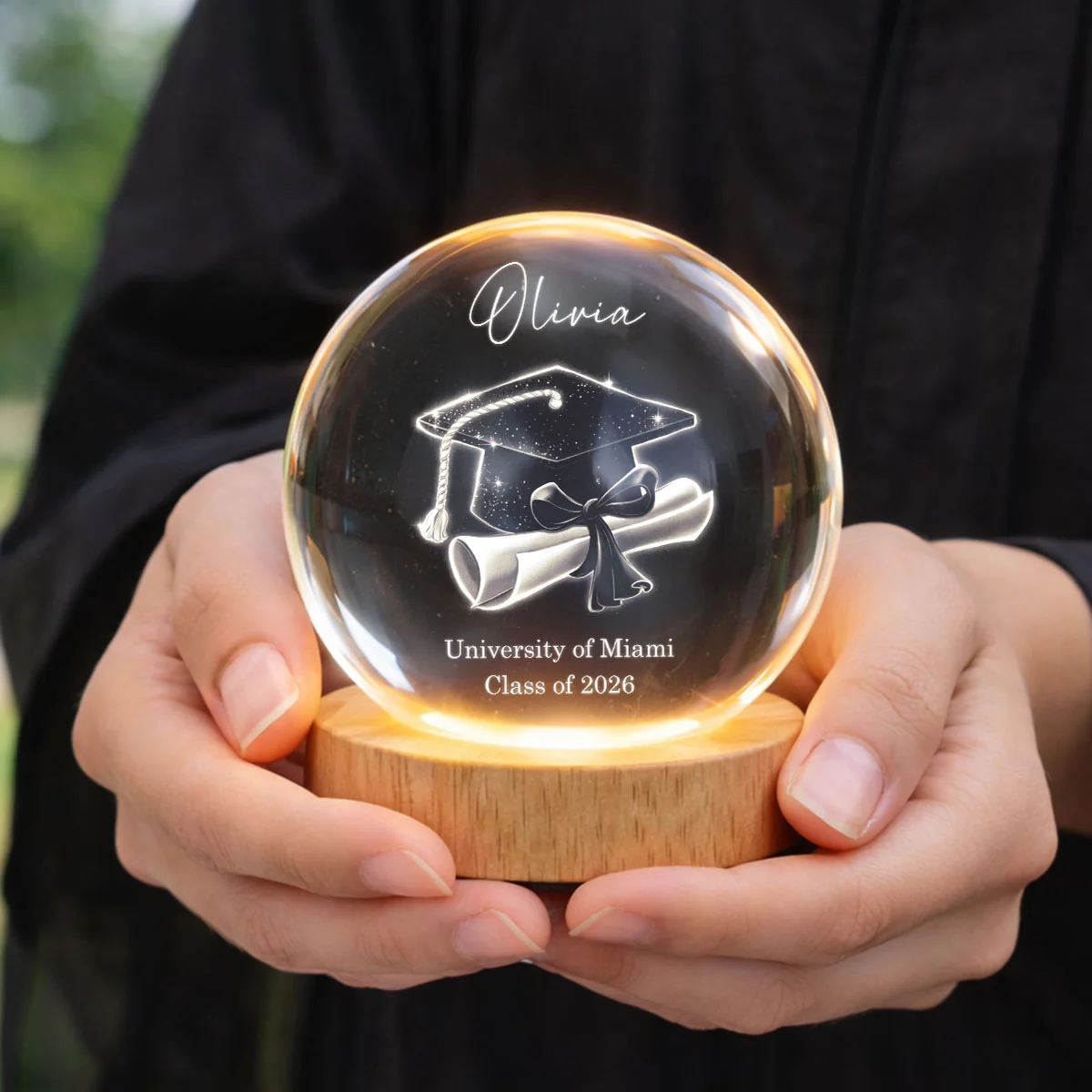 Class Of 2026 3D Effect Senior - Personalized Crystal Ball LED Night Light - Graduation Gift For Seniors, Daughter, Son, Grandkids - Image 9