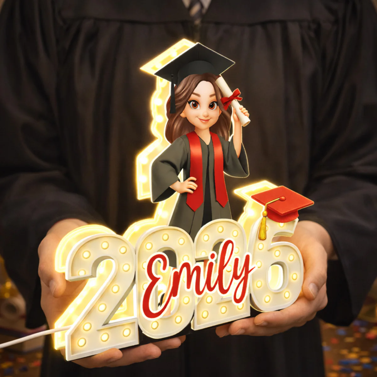 Class of 2026 Graduation Marque Pattern - Personalized Light Box - Gift for Seniors, Daughter, Son, Grandkids - Image 5