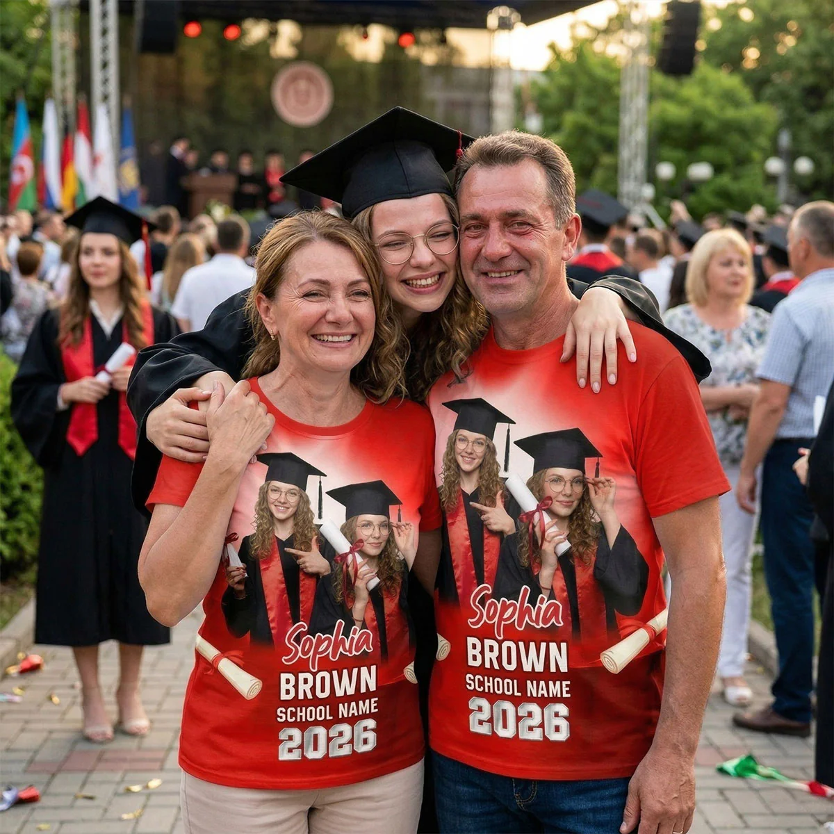 Class Of A 2026 2027 2028 2029 Graduate Custom Photo - Personalized Shirt - Family Matching Graduation Shirt, Graduation Party Gift, Senior Class of 2026 - Image 2