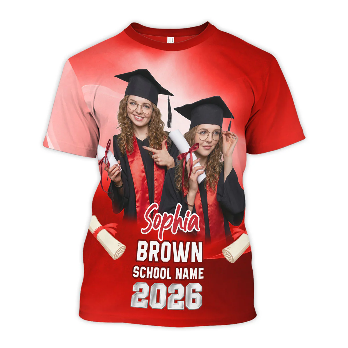 Class Of A 2026 2027 2028 2029 Graduate Custom Photo - Personalized Shirt - Family Matching Graduation Shirt, Graduation Party Gift, Senior Class of 2026 - Image 6