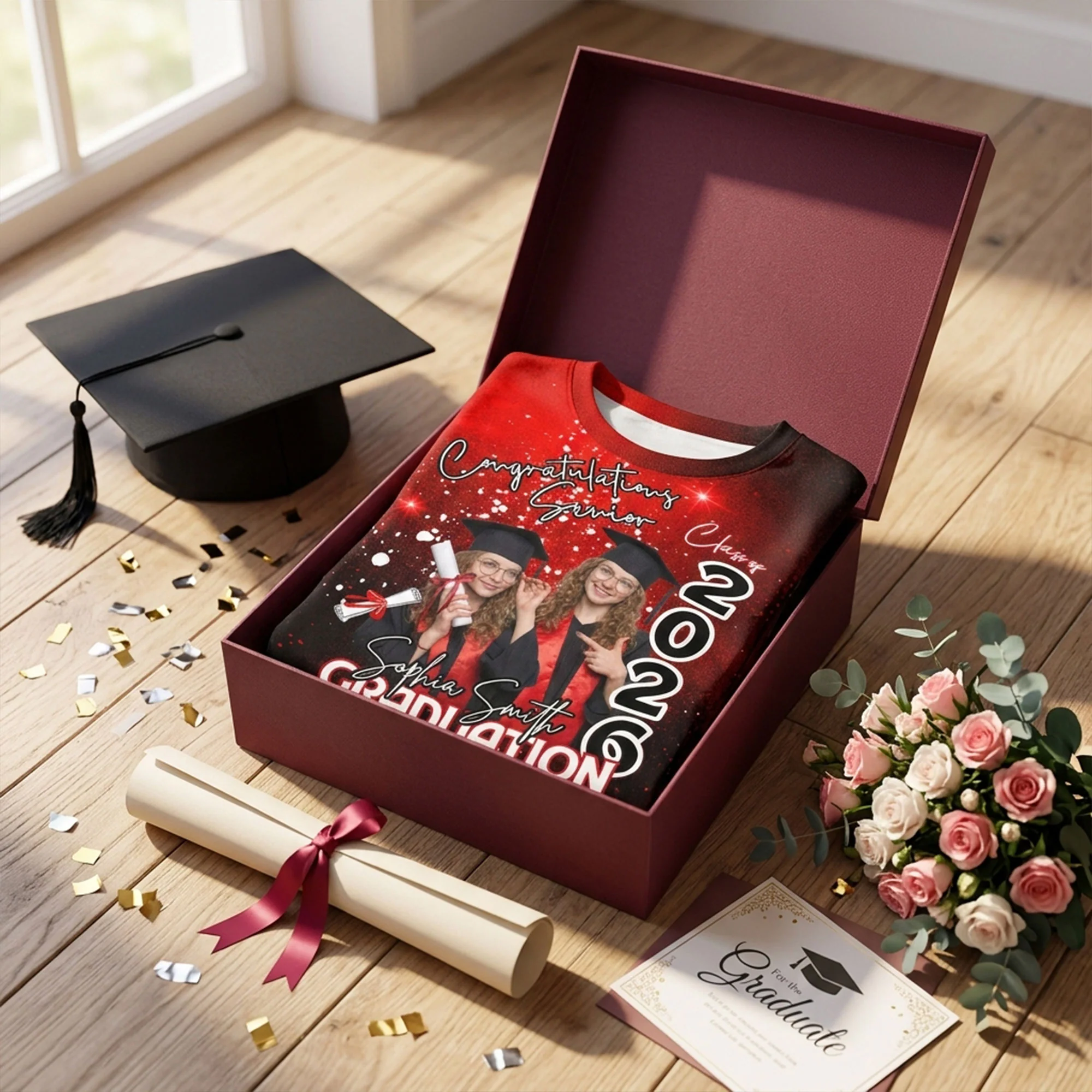Class Of A Graduate Custom Photo - Personalized Shirt - Family Matching Graduation Shirt, Graduation Party Gift, Senior Class of 2026 - Image 7