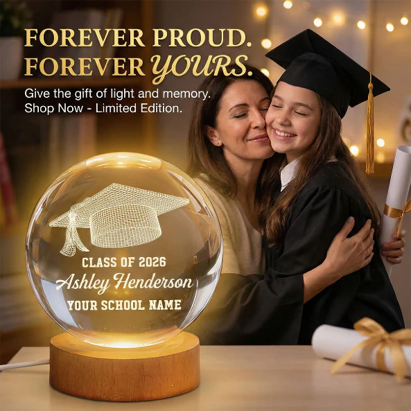 Class Of Graduation Senior Illusion Graduation Cap - Personalized Crystal Ball LED Night Light - Gift For Graduation Day, Graduation Gift, Keepsake - Image 2