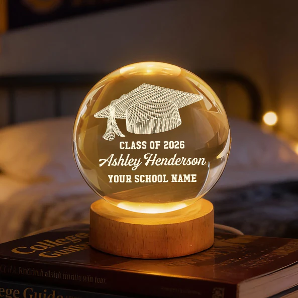 Class Of Graduation Senior Illusion Graduation Cap - Personalized Crystal Ball LED Night Light - Gift For Graduation Day, Graduation Gift, Keepsake - Image 4