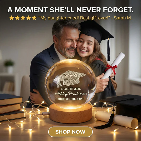 Class Of Graduation Senior Illusion Graduation Cap - Personalized Crystal Ball LED Night Light - Gift For Graduation Day, Graduation Gift, Keepsake - Image 5