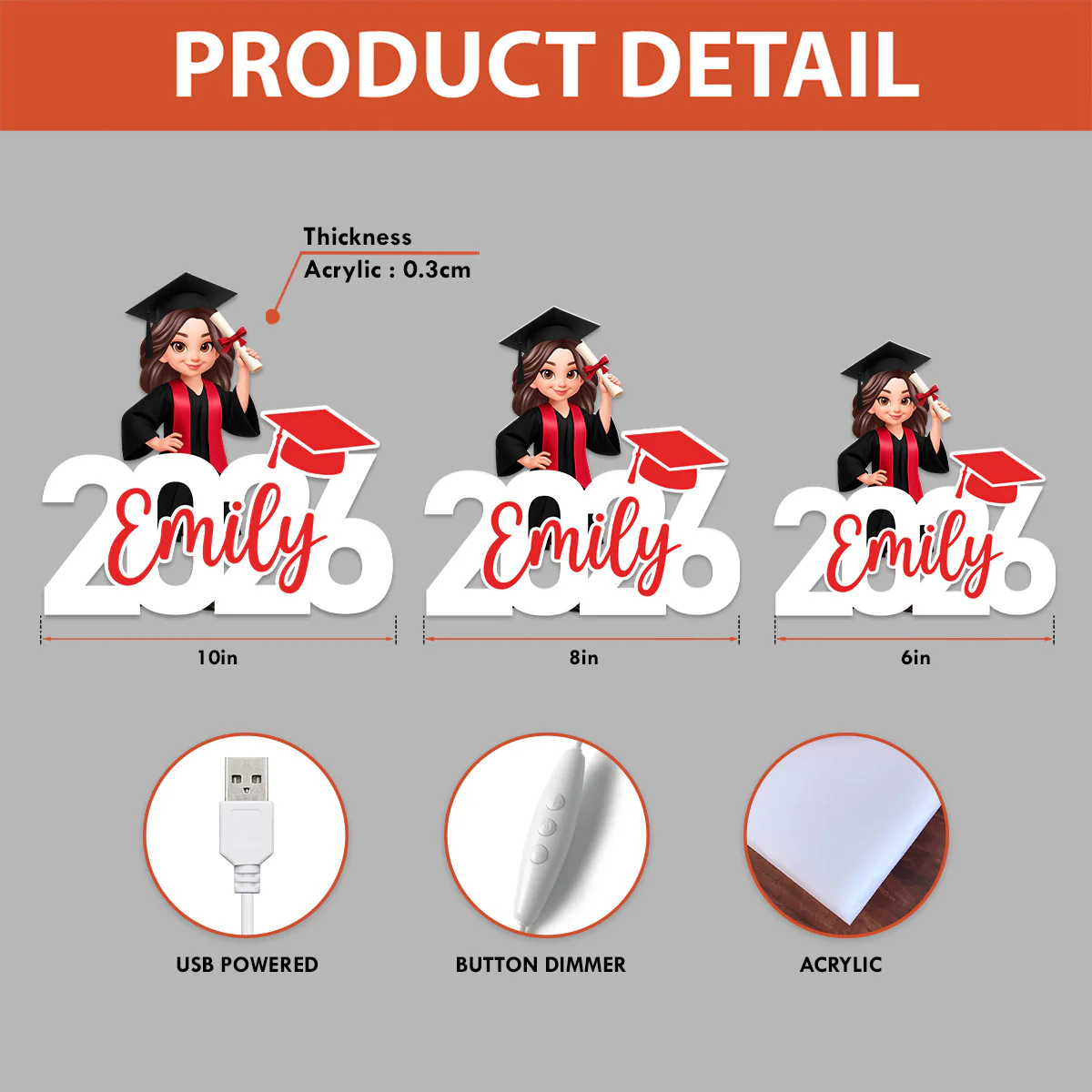 Class Of Graduation Senior - Personalized Light Box - Gift For Graduation Day, Graduation Gift, Keepsake - Image 7