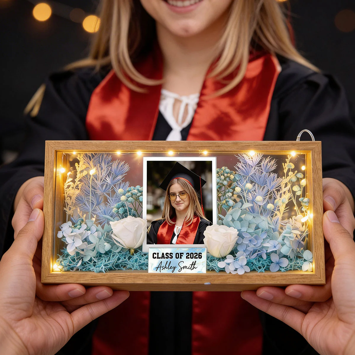Class Of Year Senior Custom Photo - Personalized DIY Flower Shadow Box LED Night Light - Graduation Gift For Graduates, Daughter - Image 15