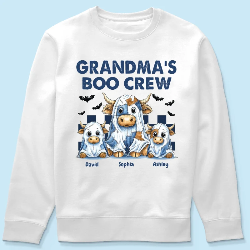 Grandma's Boo Crew Highland Cow Personalized Sweatshirt, Cozy Fall Vibe Sweatshirt - Image 17