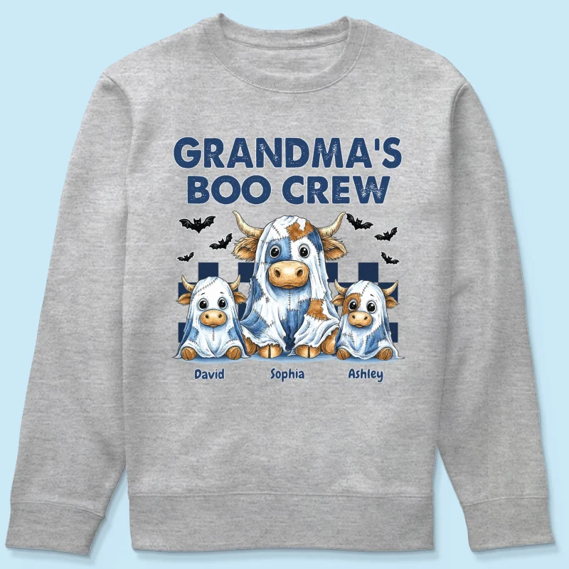 Grandma's Boo Crew Highland Cow Personalized Sweatshirt, Cozy Fall Vibe Sweatshirt - Image 18