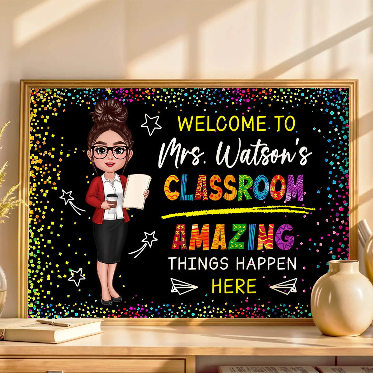 Classroom Amazing Things Happen Here Personalized Motivational Poster, Teacher Classroom Decor - Image 11
