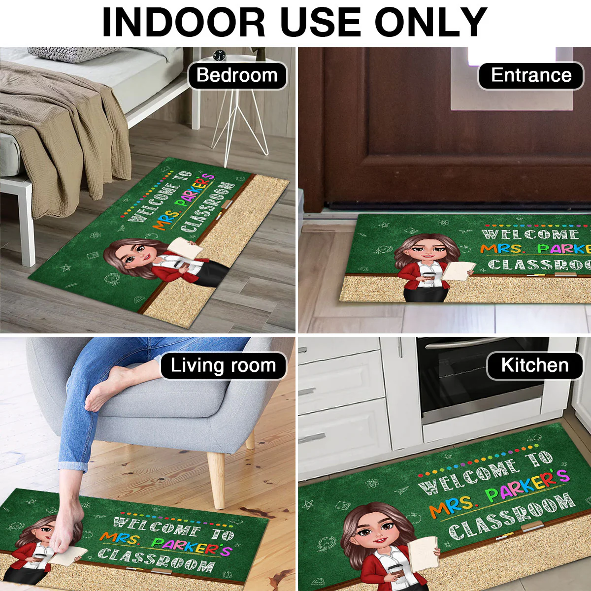 Classroom Green Board Welcome To Classroom Teacher Personalized Doormat - Image 5