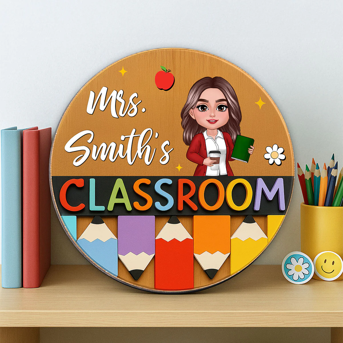 Classroom Pencil Teacher Personalized Name Sign, Teach Classroom Decor, Back to School Gift - Image 2