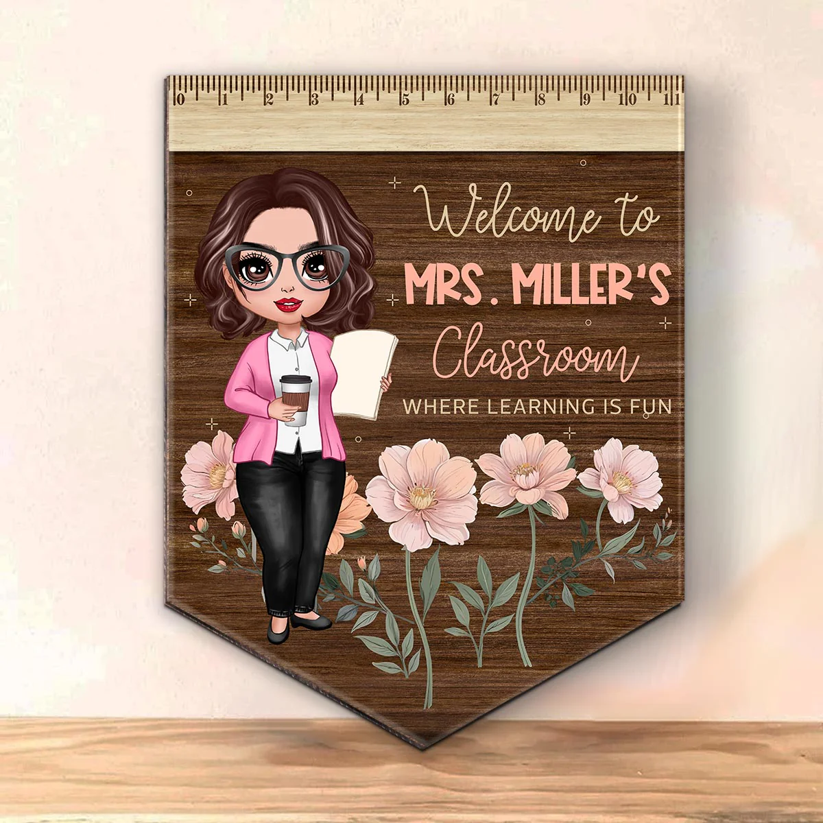 Classroom Where Learning Is Fun Gift For Teacher Personalized Wood Sign - Image 4
