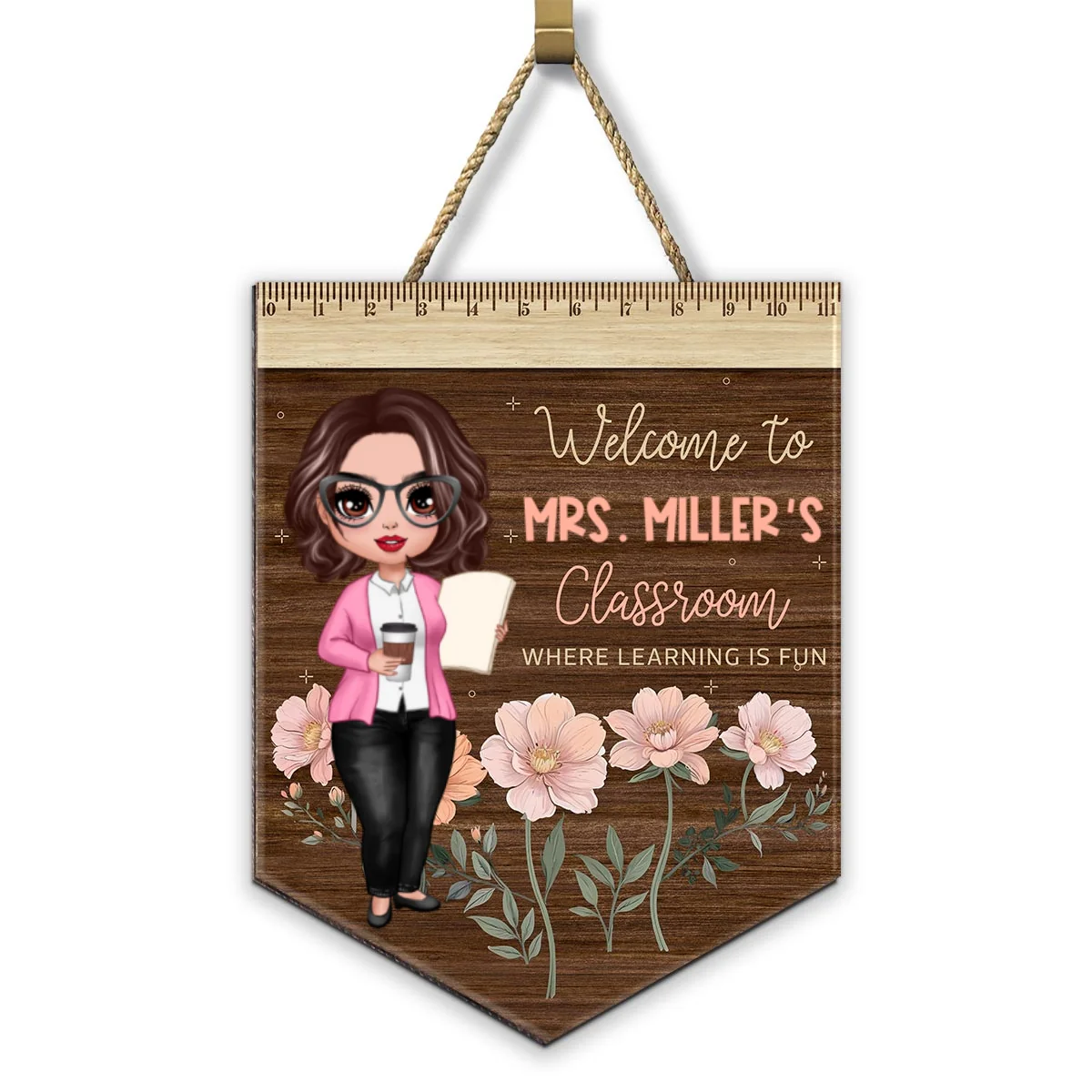 Classroom Where Learning Is Fun Gift For Teacher Personalized Wood Sign - Image 8