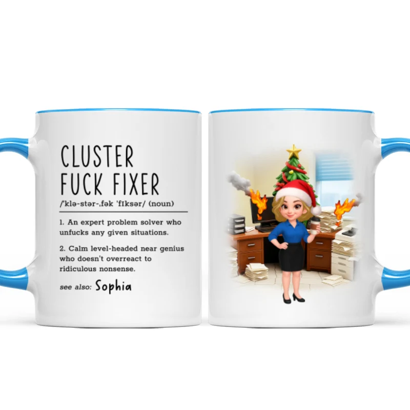 Cluster F*ck Fixer Office Humor - Personalized Mug - Christmas Gift for Coworkers, Husband, Wife, Daughter, Son, Friends - Image 13