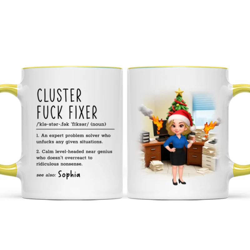 Cluster F*ck Fixer Office Humor - Personalized Mug - Christmas Gift for Coworkers, Husband, Wife, Daughter, Son, Friends - Image 15